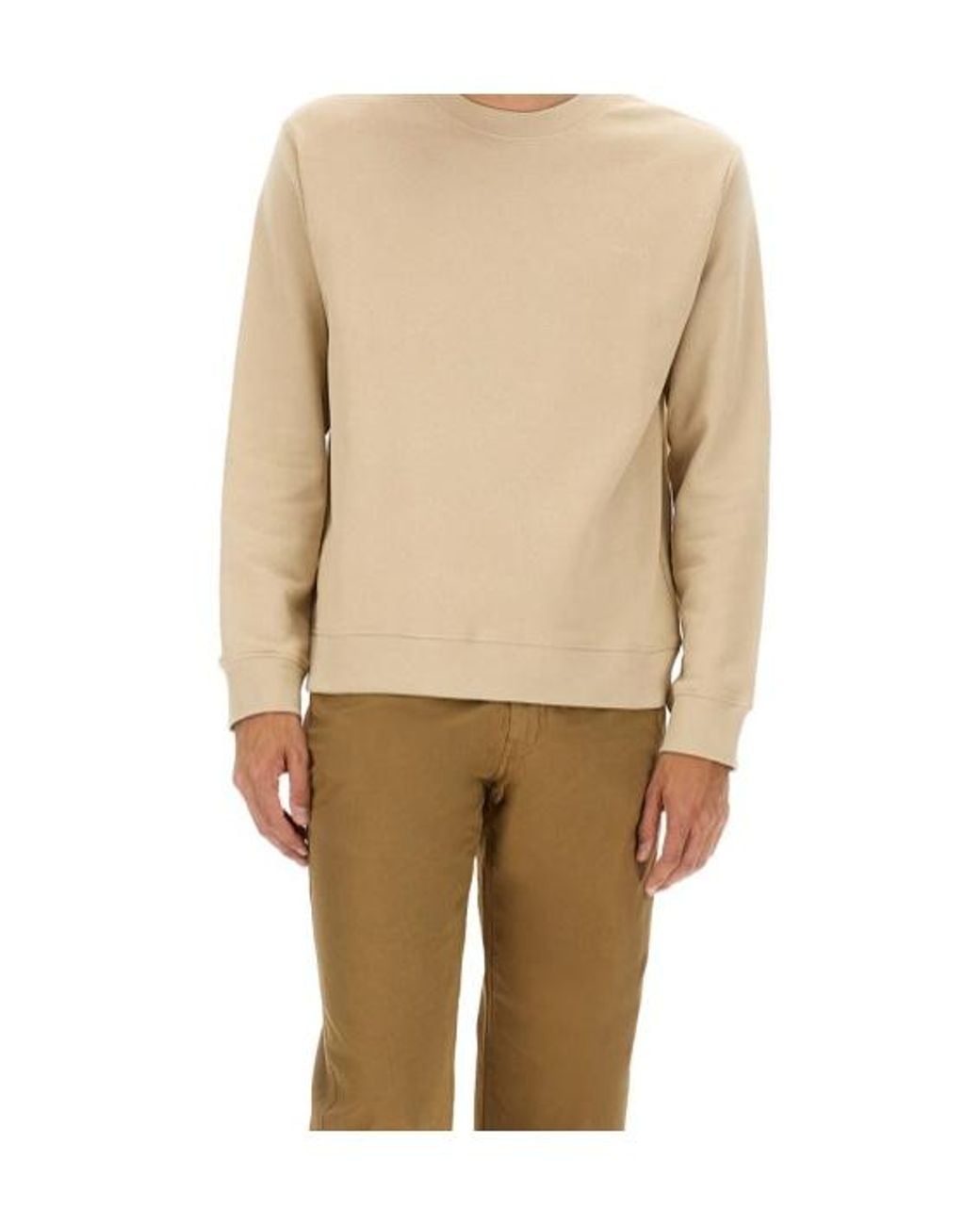 A.P.C. Natural Crewneck Long-Sleeved Sweatshirt for men