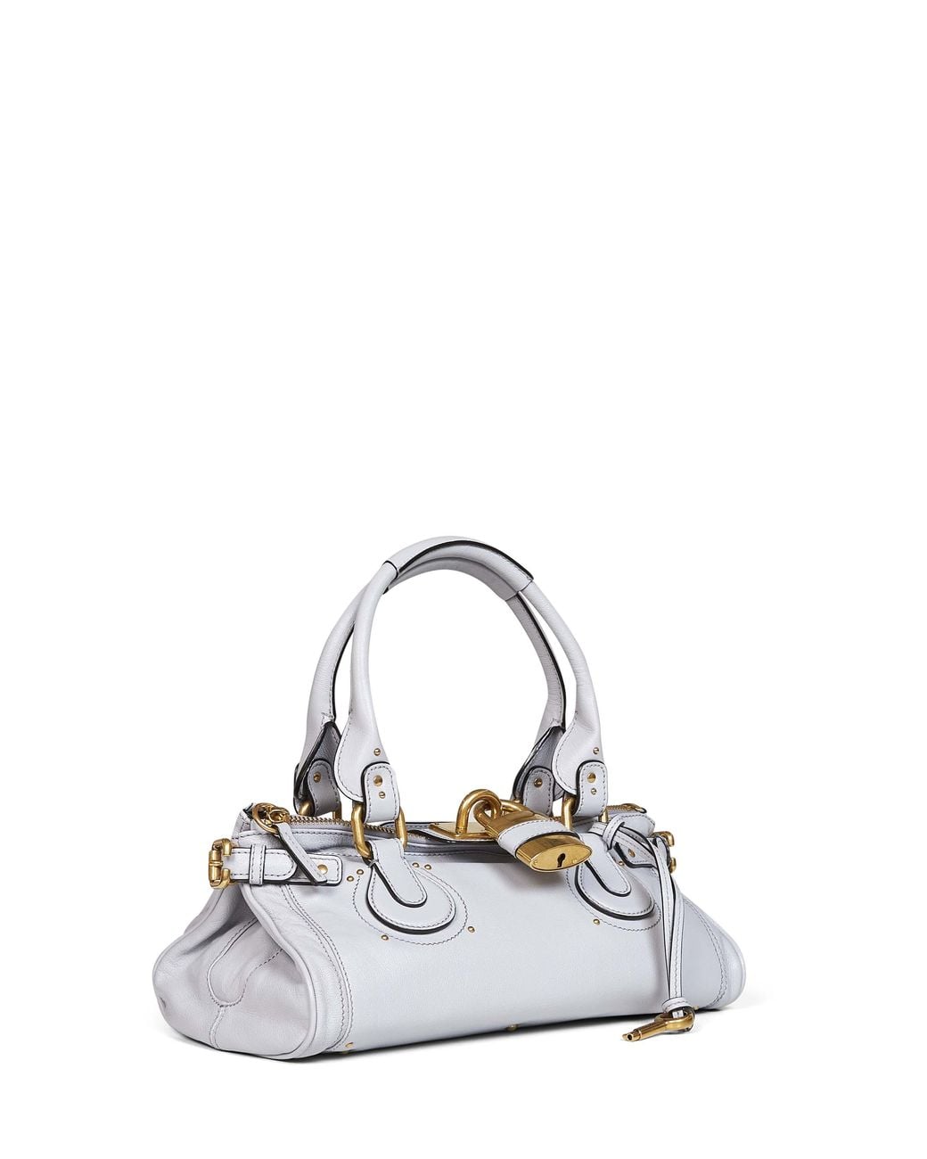 Chloé White Chloé Paddington Padlock Shoulder Bag