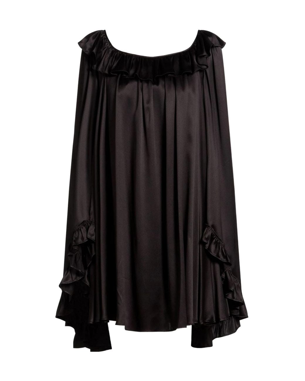 Chloé Black Solid-Color Satin Dress