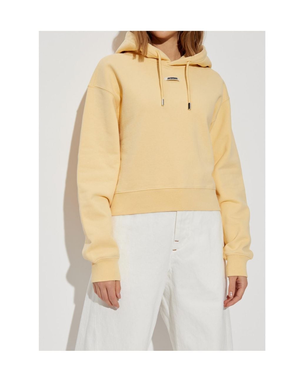Jacquemus Natural Logo Patch Drawstring Hoodie