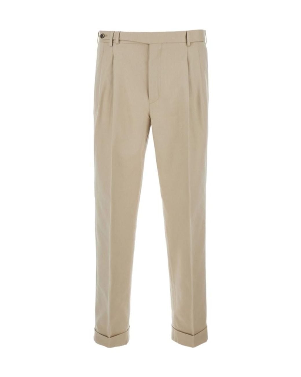 Pt Pantaloni Natural Pt Torino Pleated Regular-Fit Pants for men