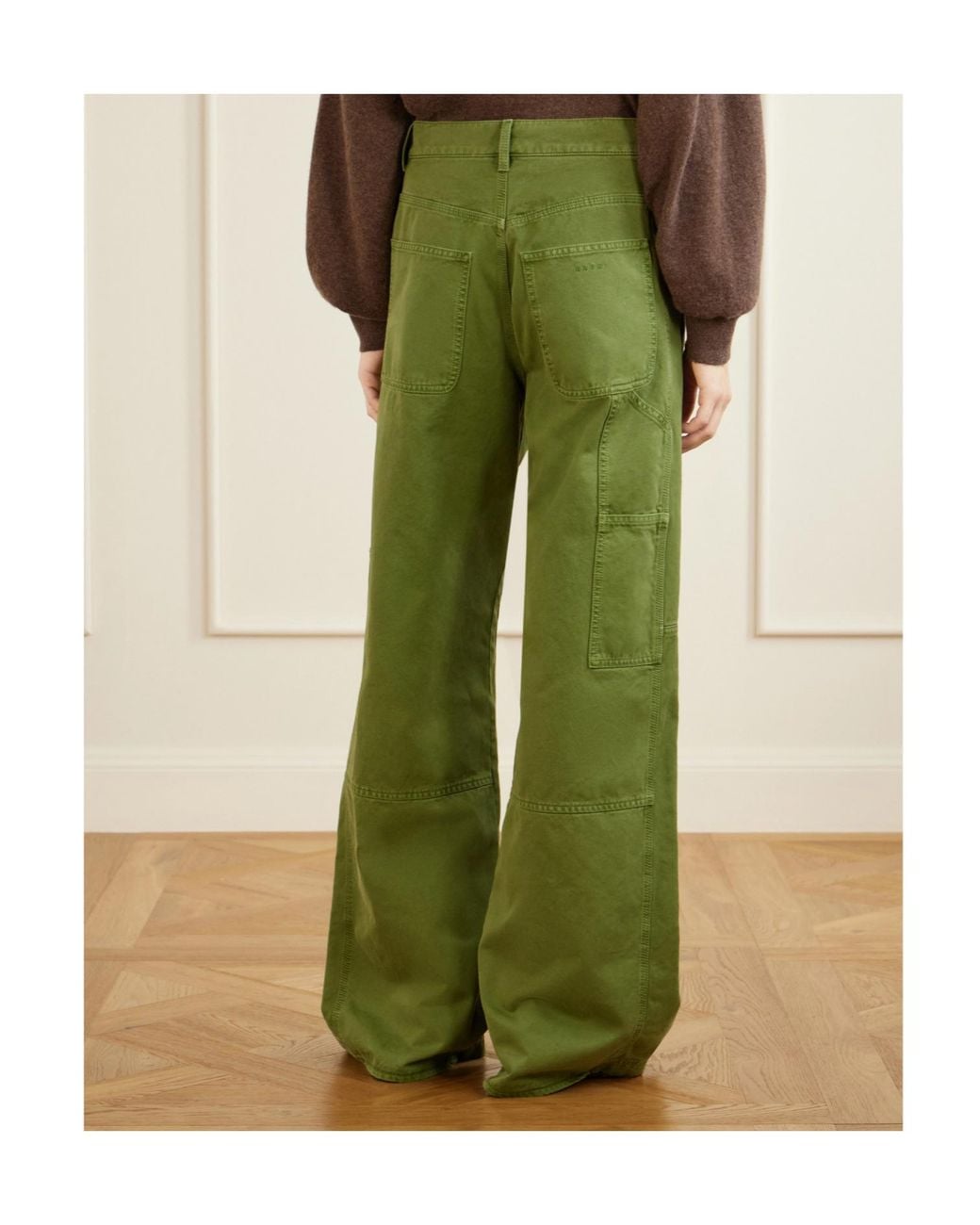 Marni Green High-Waisted Casual Trousers