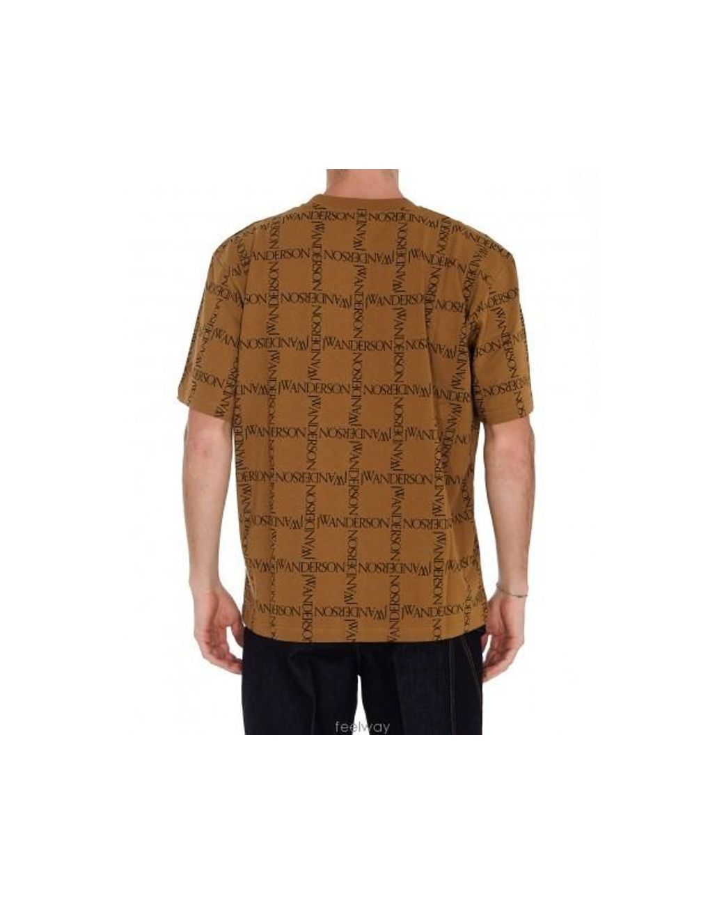J.W. Anderson Black Jw Anderson Logo Printed Crewneck T-Shirt for men