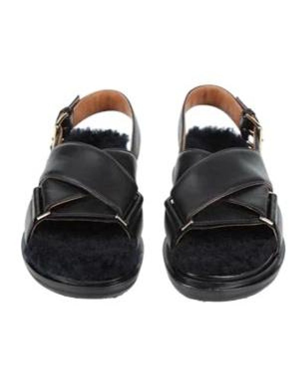 Marni Black Flat Sandals
