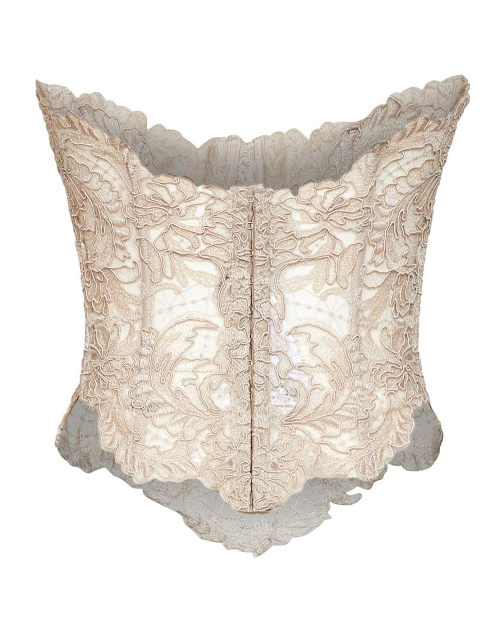 Ermanno Scervino Natural Lace Bustier Top