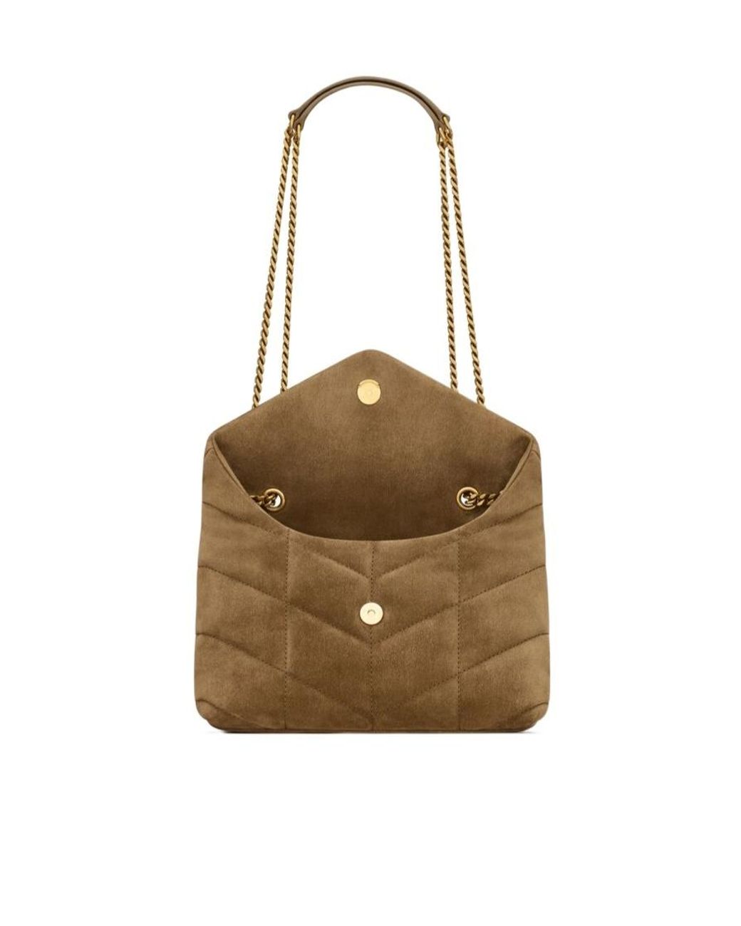 Saint Laurent White Toy Puffer Logo Plaque Shoulder Bag