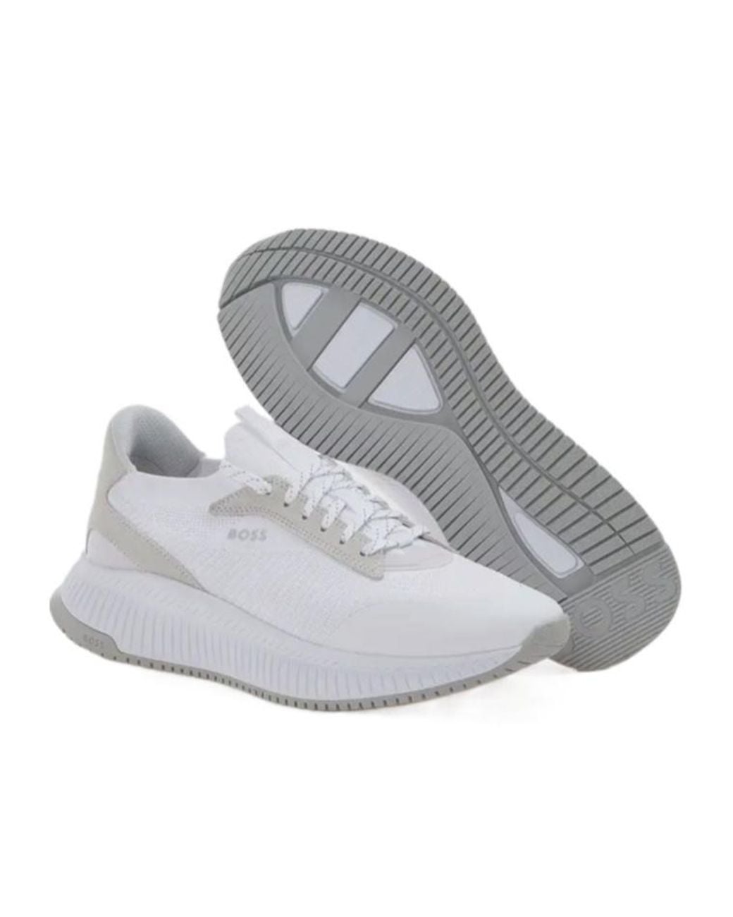 Boss White Ttnm Evo Lace-Up Sneakers for men