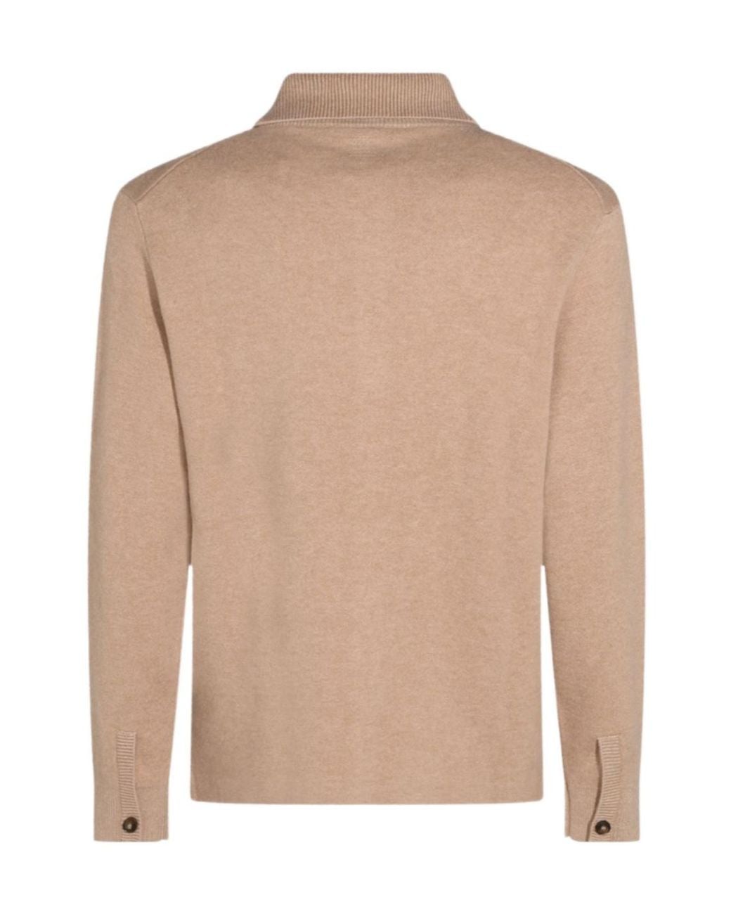 Canali Natural Button-Up Shirt Collar Cardigan for men