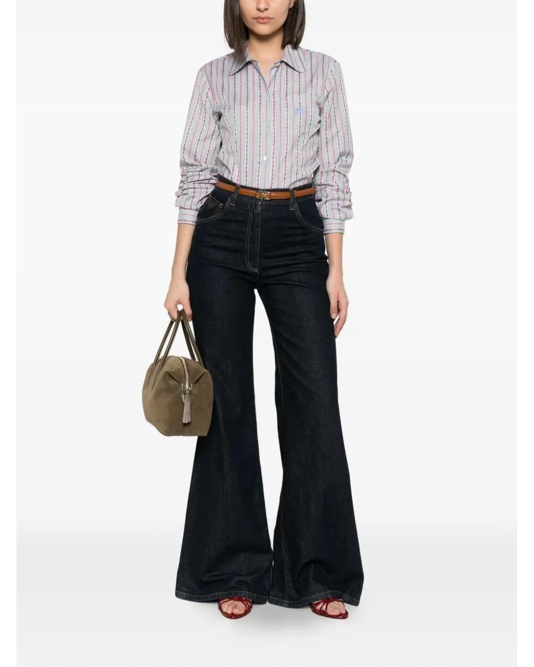 Etro White Striped Long-Sleeve Shirt