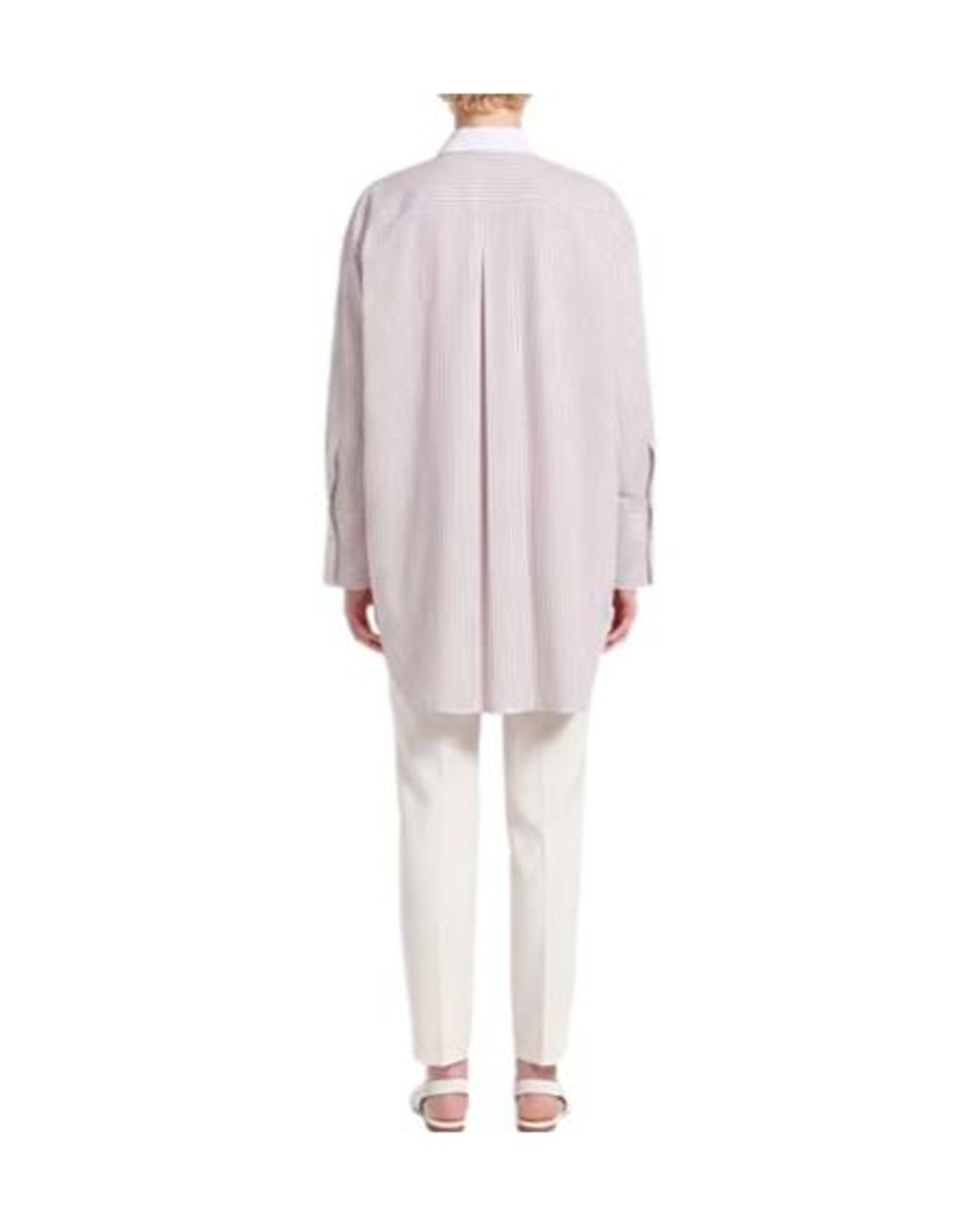 Max Mara Pink Striped Long-Sleeve Shirt