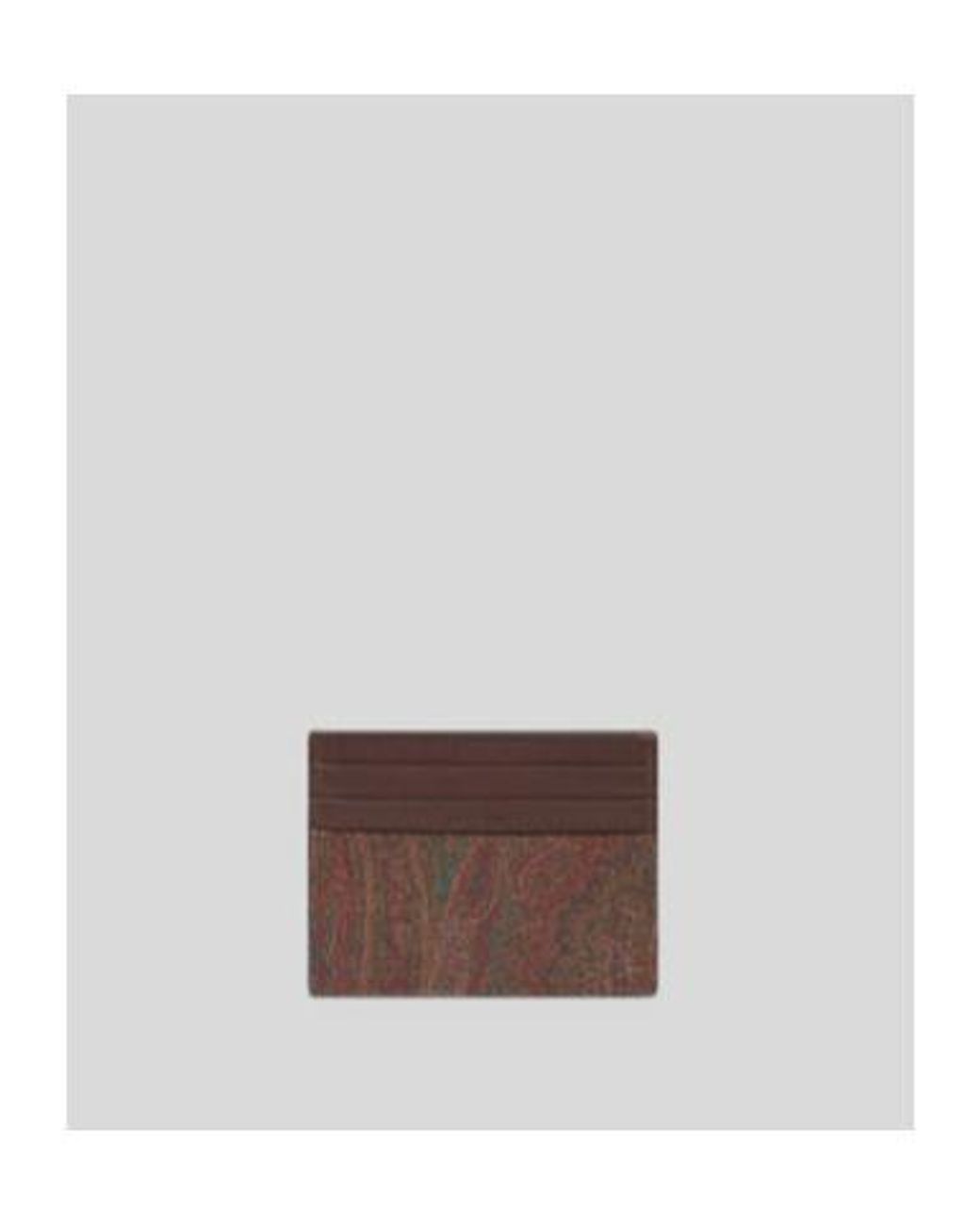Etro Brown Paisley Jacquard Card Holder