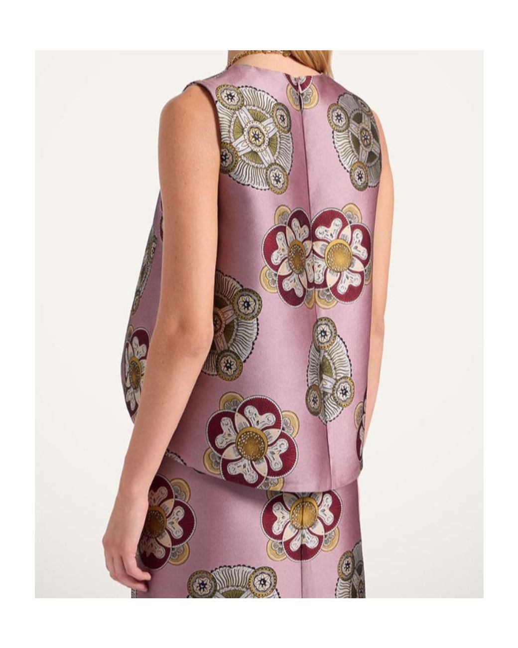 LaDoubleJ Brown Floral-Print Sleeveless Top