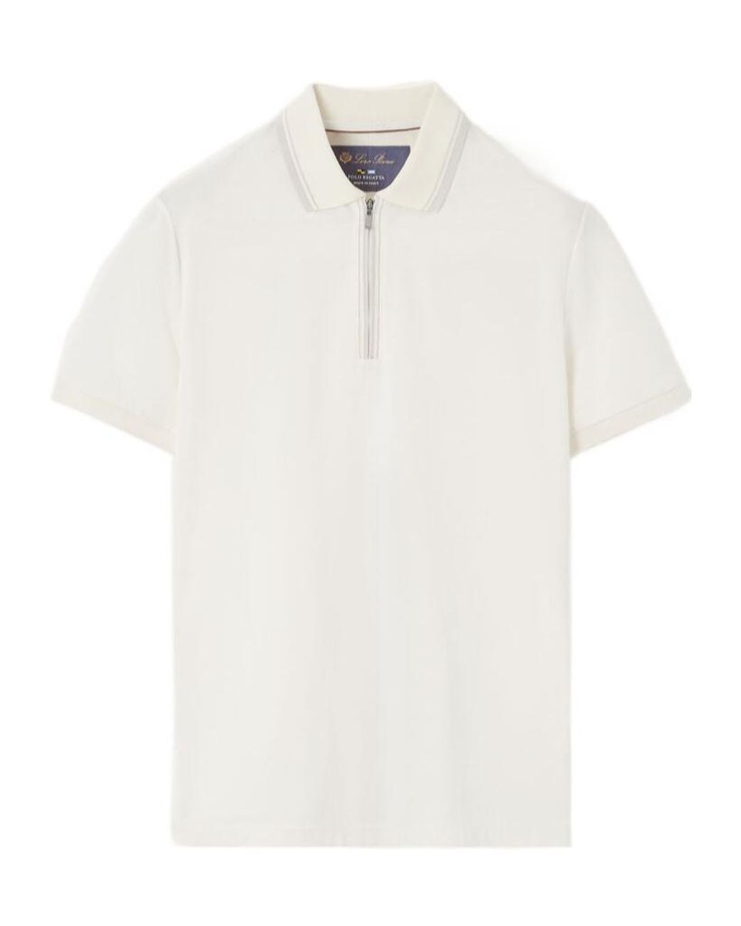 Loro Piana White Zip Regatta Polo Shirt for men