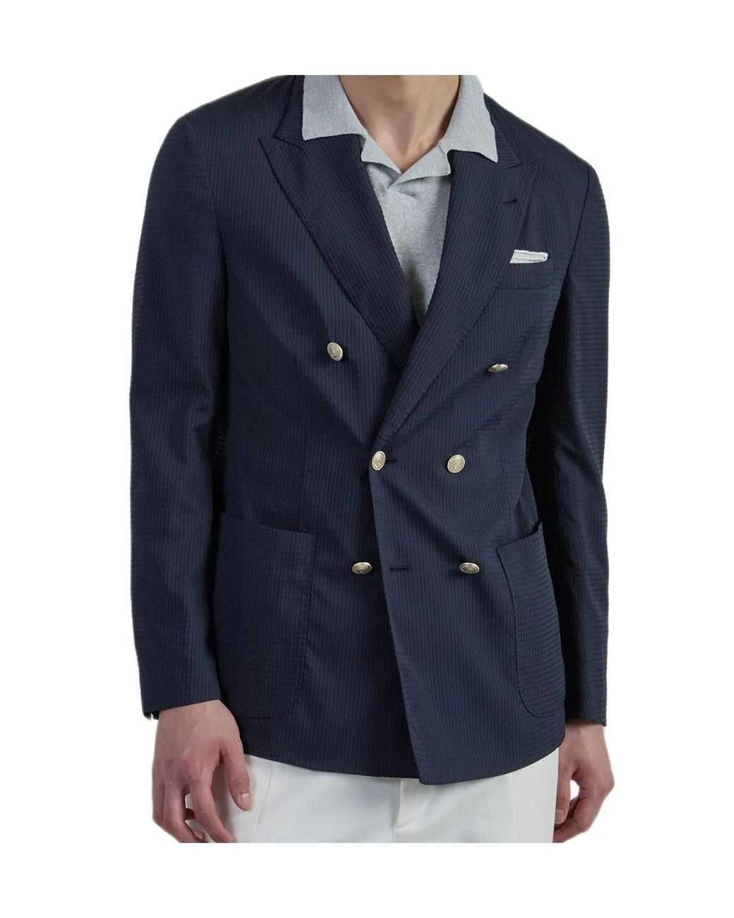 Eleventy Blue Long-Sleeved Suit Jacket for men
