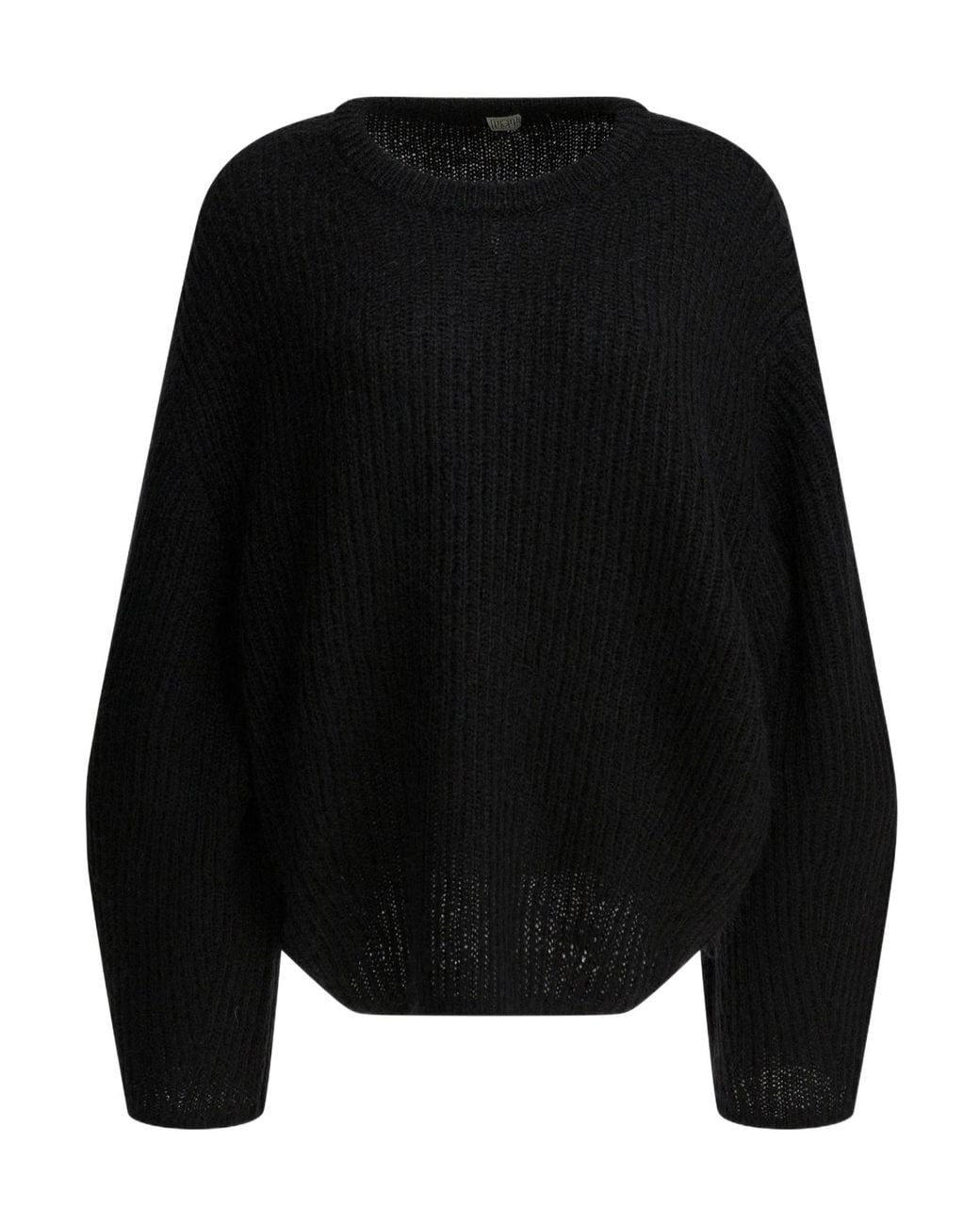Totême Black Totême Crewneck Ribbed Jumper