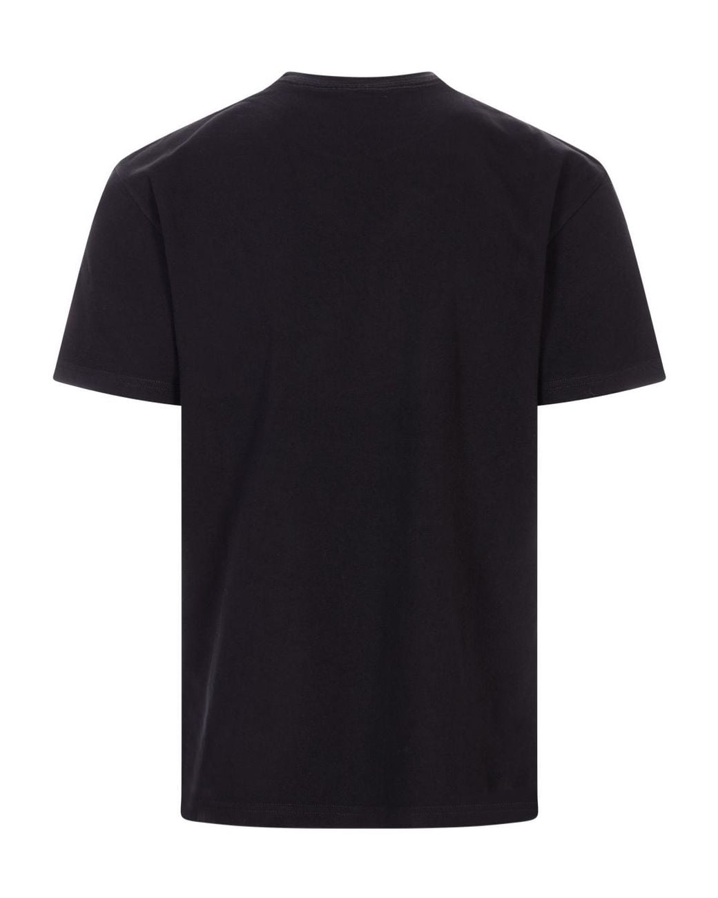 McQueen Black Flocked Mcqueen Logo T-Shirt for men
