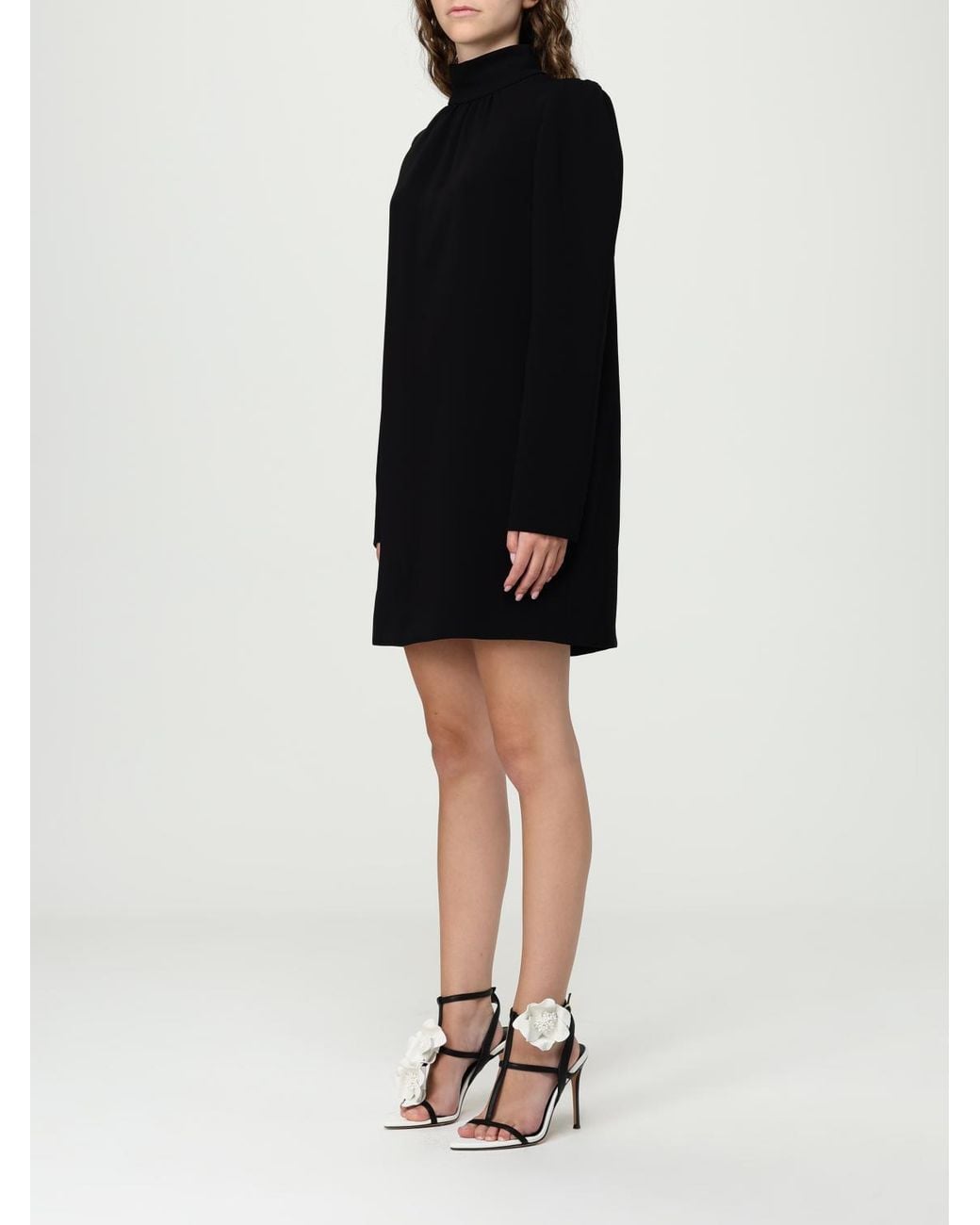 Max Mara Blue Embassy High Neck Long-Sleeved Dress