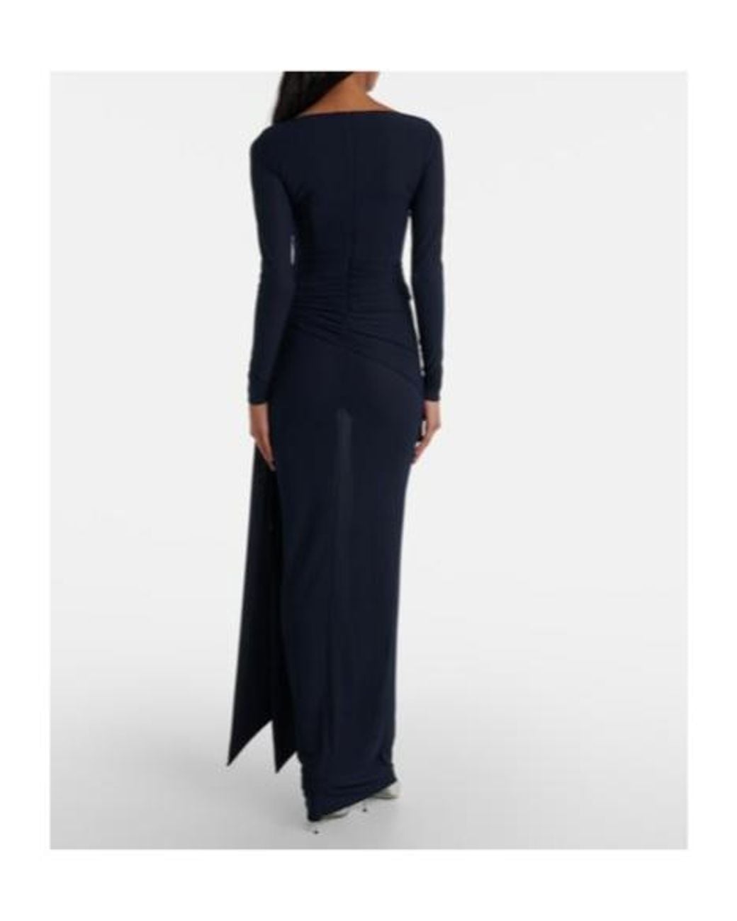 Alex Perry Blue Semi-Sheer Gathered Gown