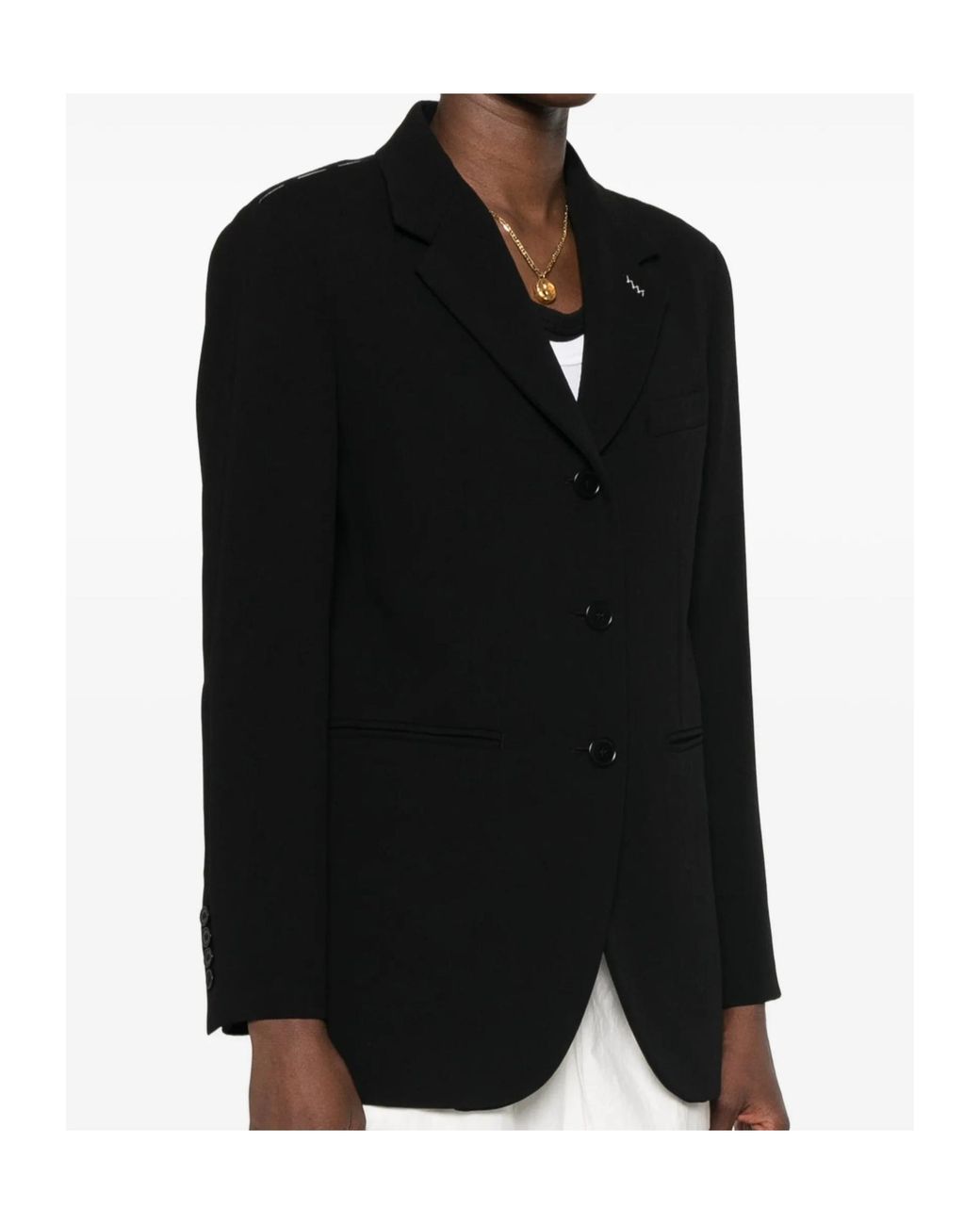 Max Mara Black Lapel Long-Sleeved Suit Jacket