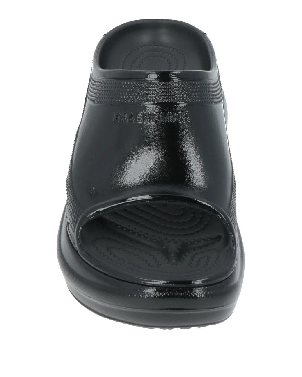 Balenciaga Black Minimalist Single-Band Slide Sandals