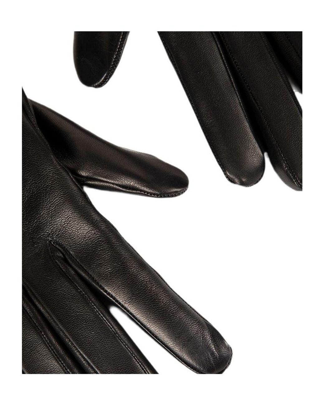 Ann Demeulemeester Black Leather Gloves