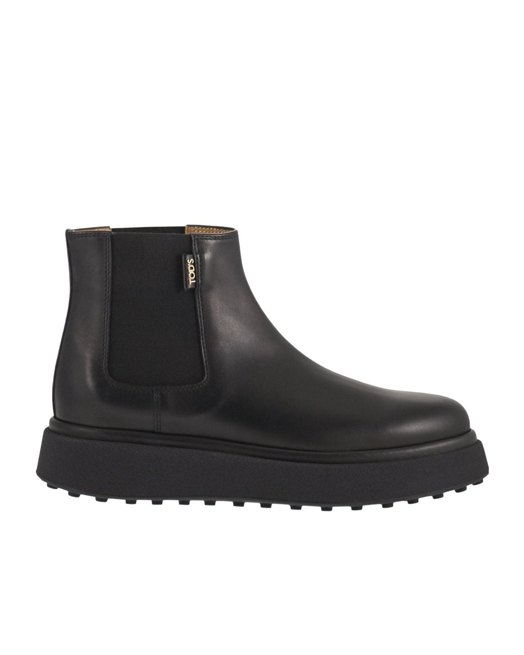 Tod's Black Round Toe Chelsea Boots