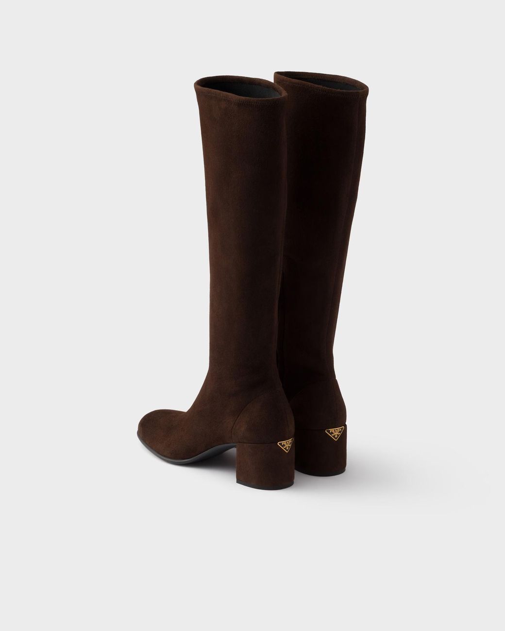 Prada Brown Stretch Suede Boots