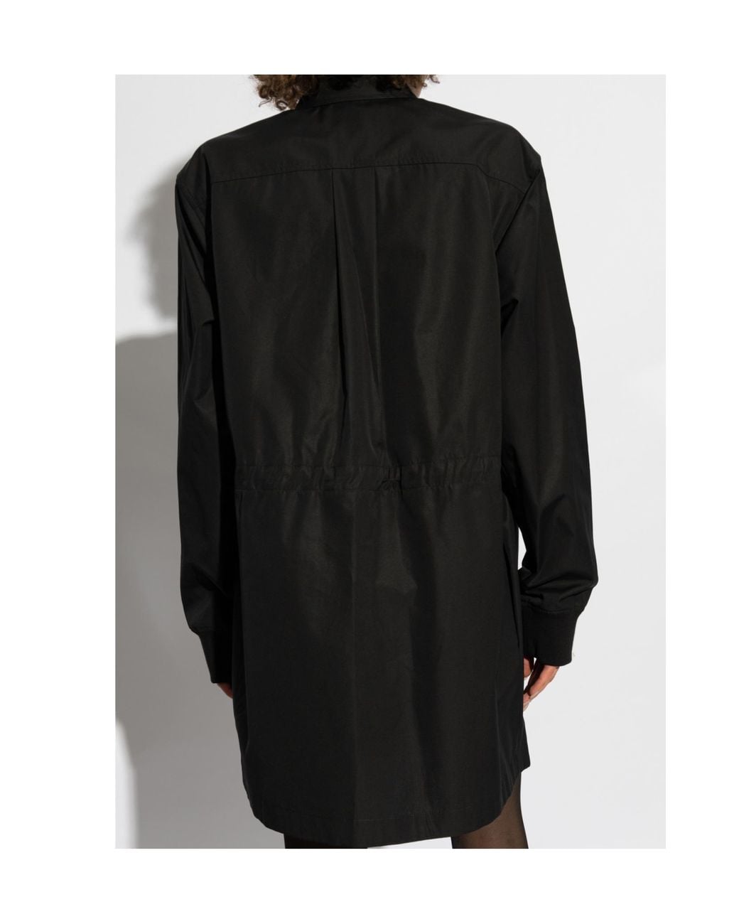 DSquared² Black Logo Printed Drawstring Waist Mini Shirt Dress