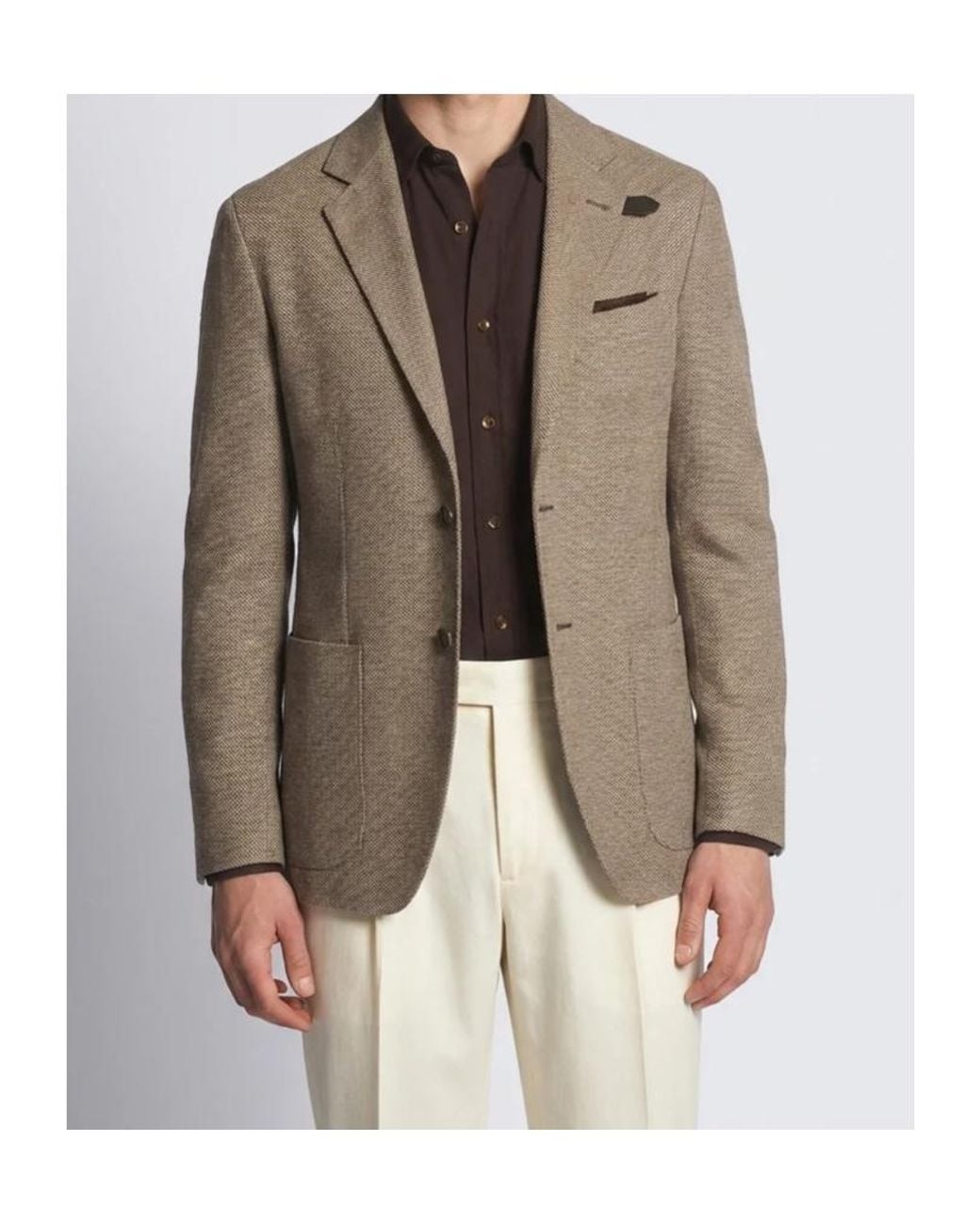Brioni Brown Buttoned Blazer for men