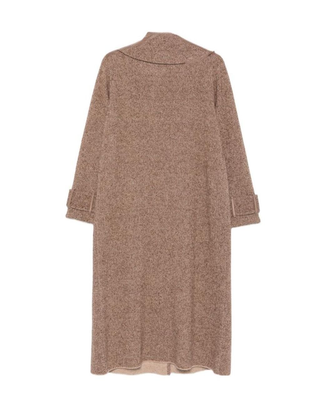 D.exterior Brown Long Single-Breasted Coat