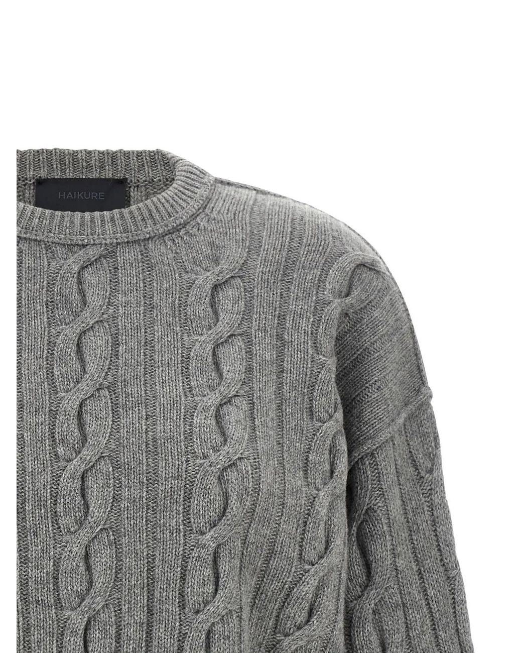 Haikure Gray Cropped Knit Sweater