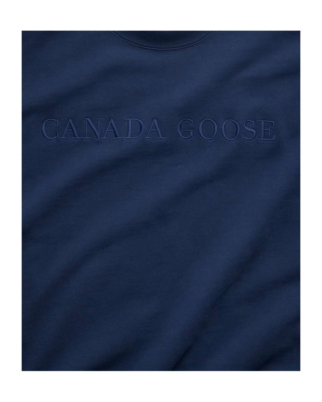 Canada Goose Blue Embroidery Crew Sweatshirt for men
