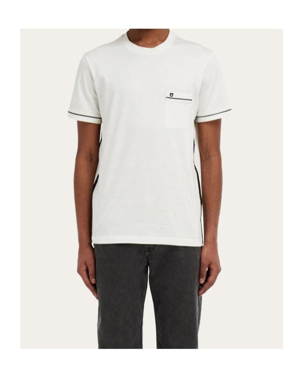 Ferragamo White Ferragamo Short Sleeve Crewneck T-Shirt for men