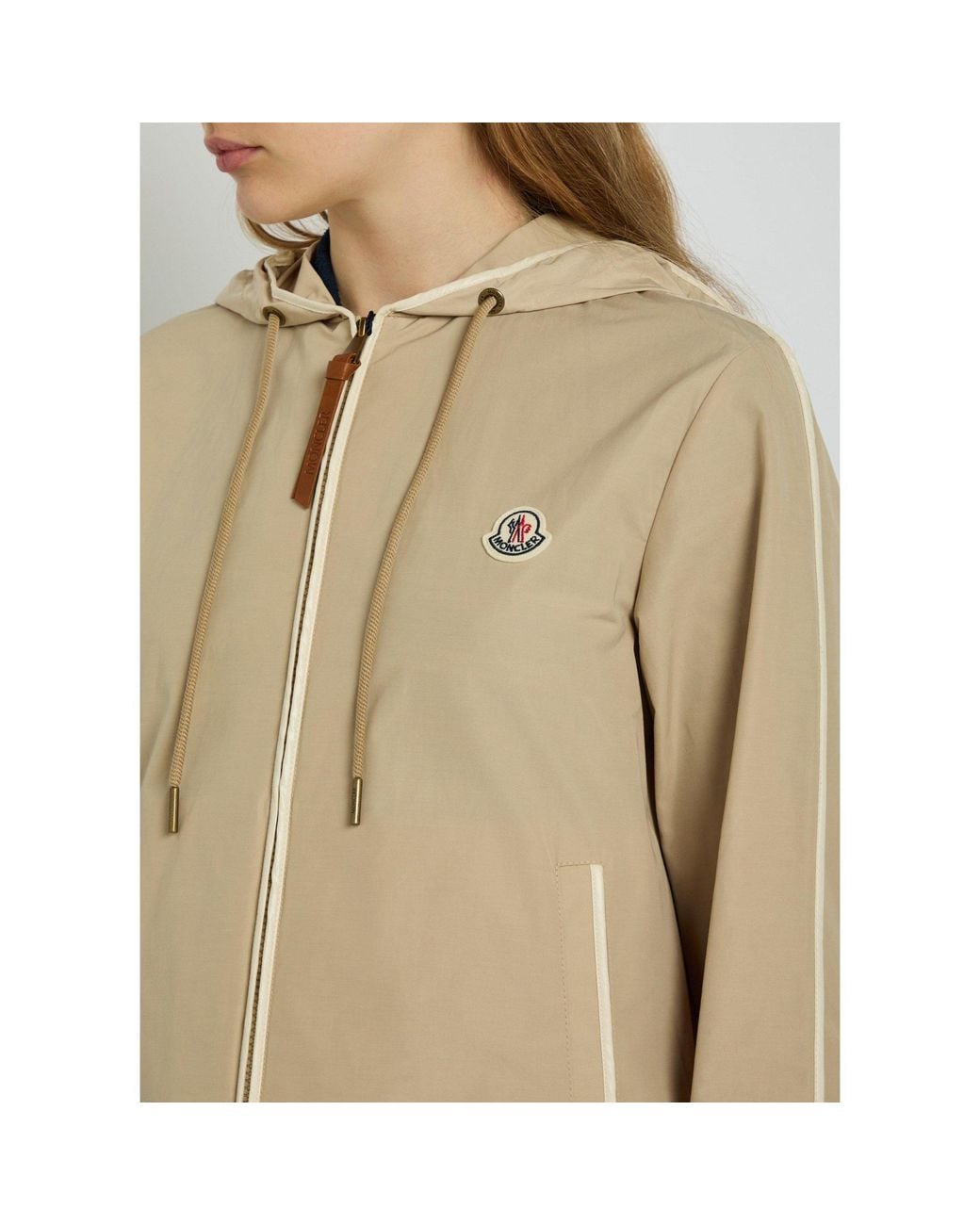 Moncler Natural Lightweight Windproof Hooded Jacket