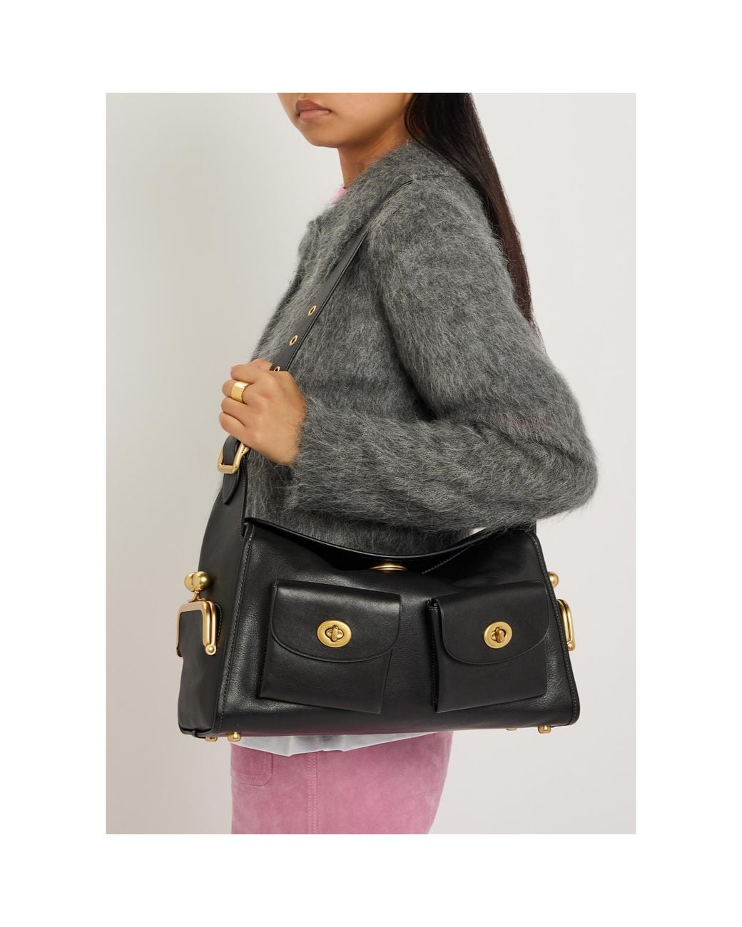 COACH Black Casual Wide Shoulder Bag