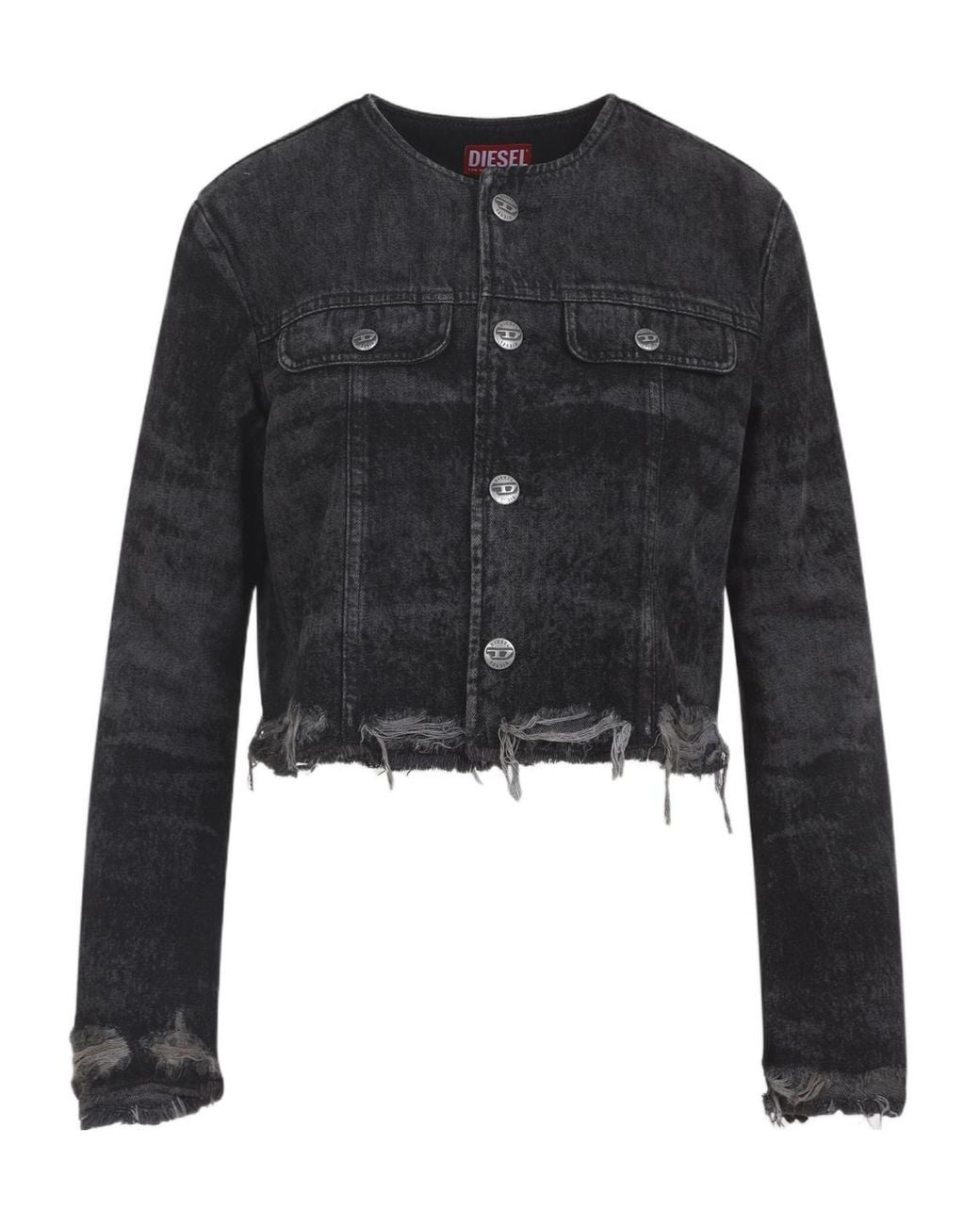 DIESEL Black De-Graffy Distressed Jacket