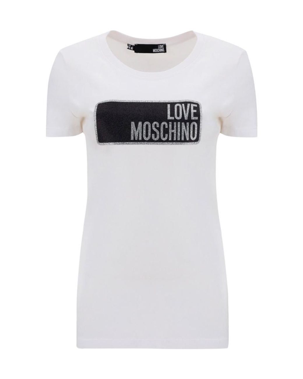 Moschino White Item O-Neck Short-Sleeved T-Shirt