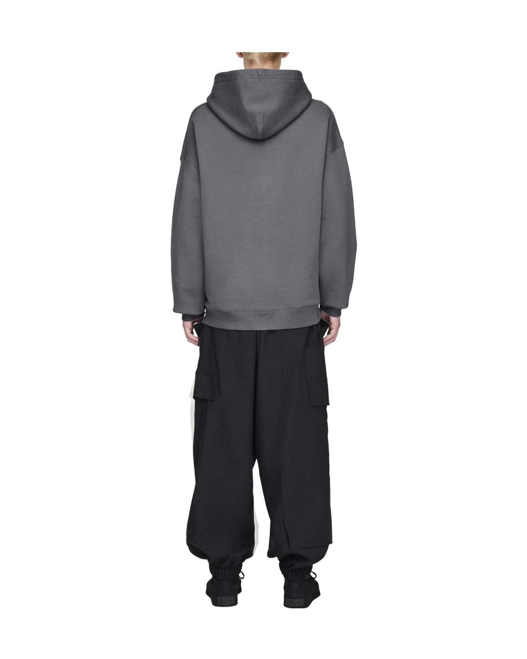 Y-3 Gray Loose-Fit Pullover Hoodie for men