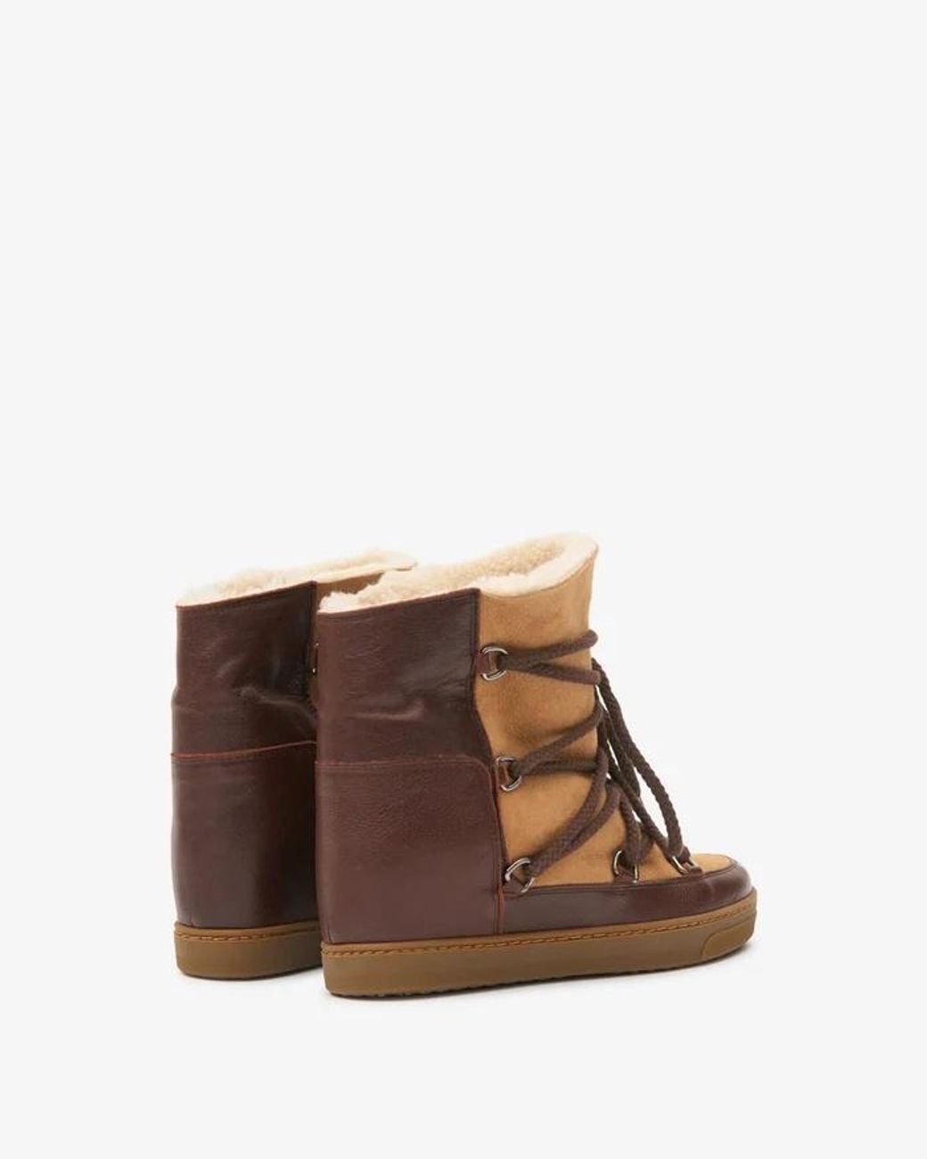 Isabel Marant Brown Nowles Wedge Snow Boots