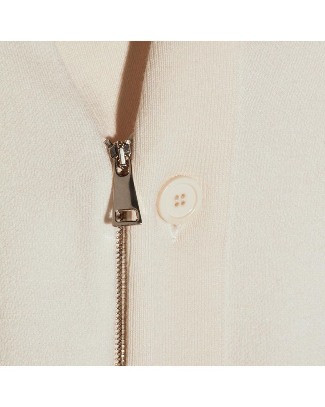Fabiana Filippi Natural V-Neck Zipped Cardigan