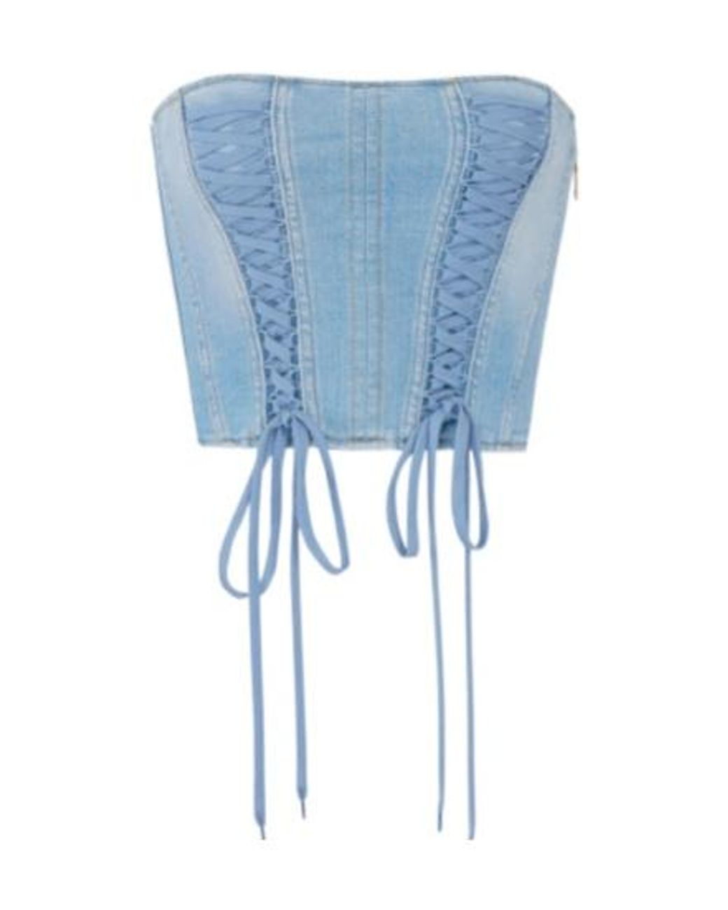 Elisabetta Franchi Blue Denim Bustier Top