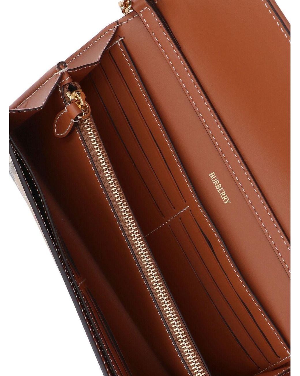 Burberry Brown Checked Chain-Linked Shoulder Bag