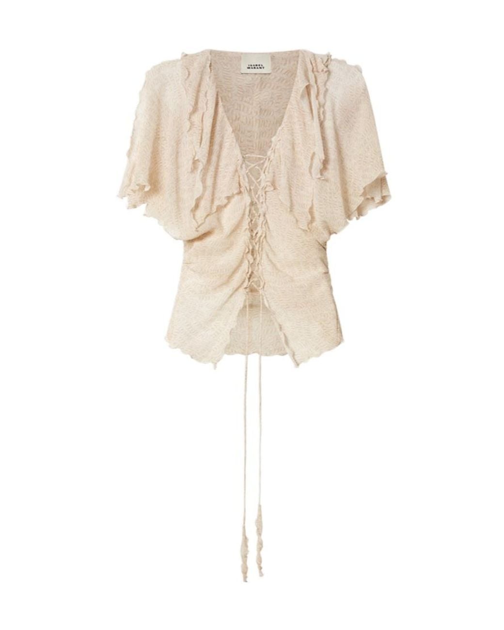Isabel Marant White Thanais Gathered Top