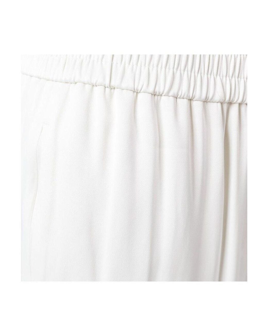 DKNY White Elastic Waist Casual Pants