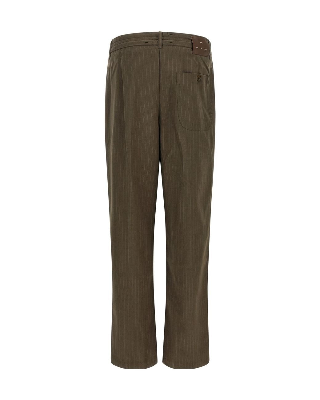 Song For The Mute Green Pinstripe Wide-Leg Pants for men