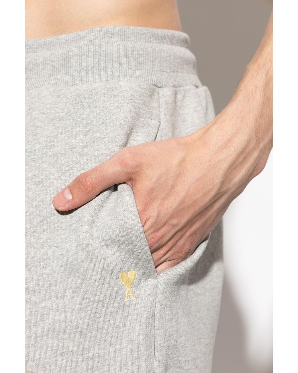 AMI Gray Ami De Coeur Track Pants for men