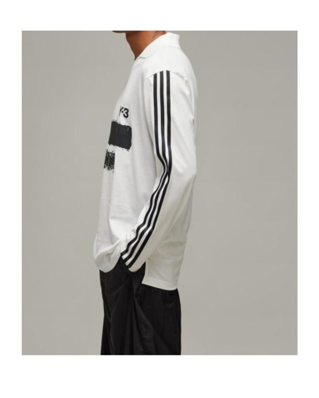 Y-3 White Graphic Logo Long Sleeve T-Shirt for men
