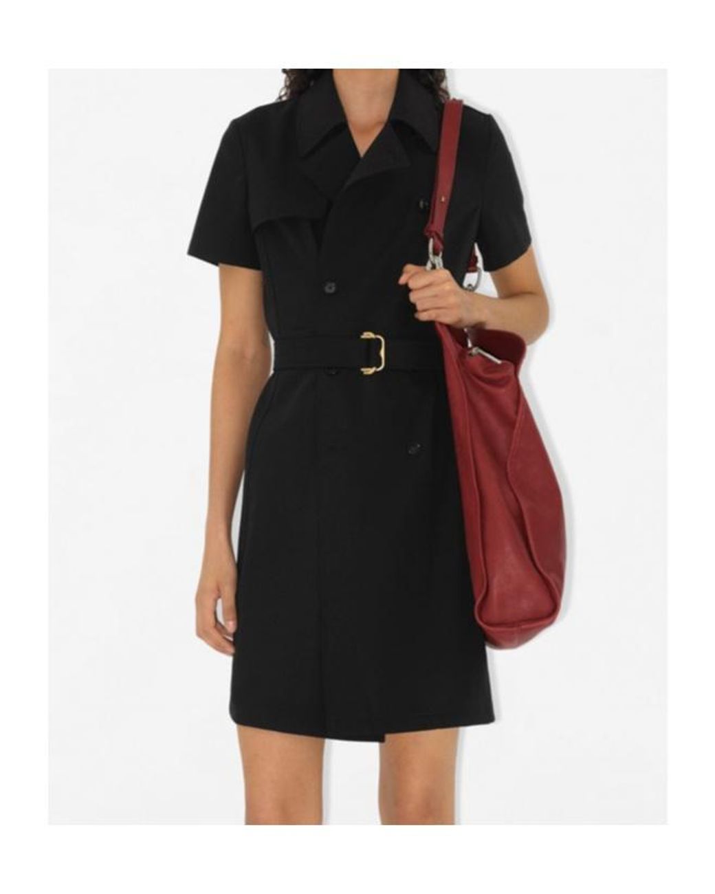 Burberry Black Double Breasted Belted Mini Dress