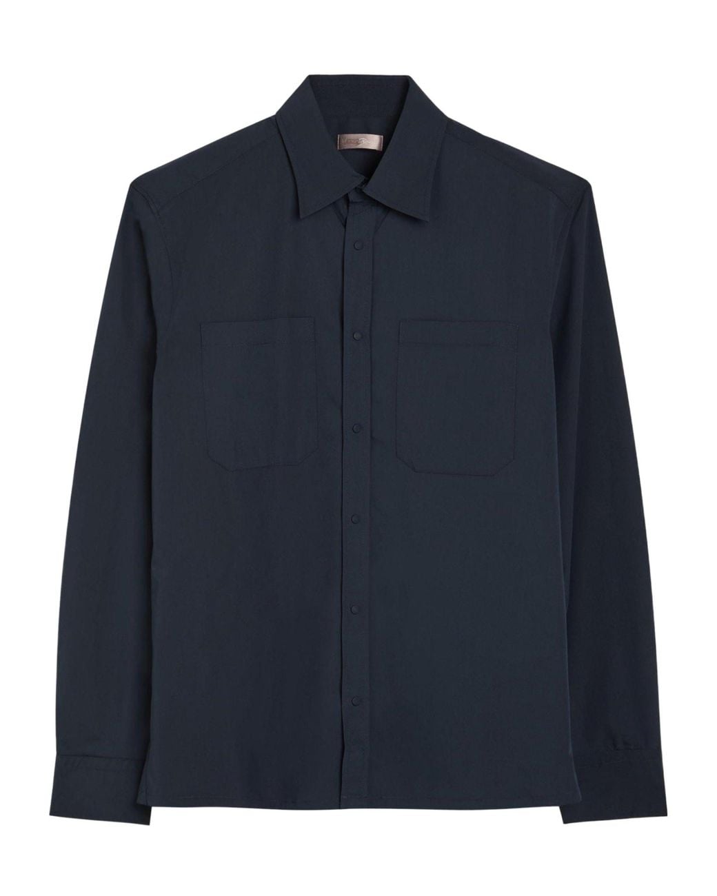 Herno Blue Modal Long-Sleeve Plain Shirt for men