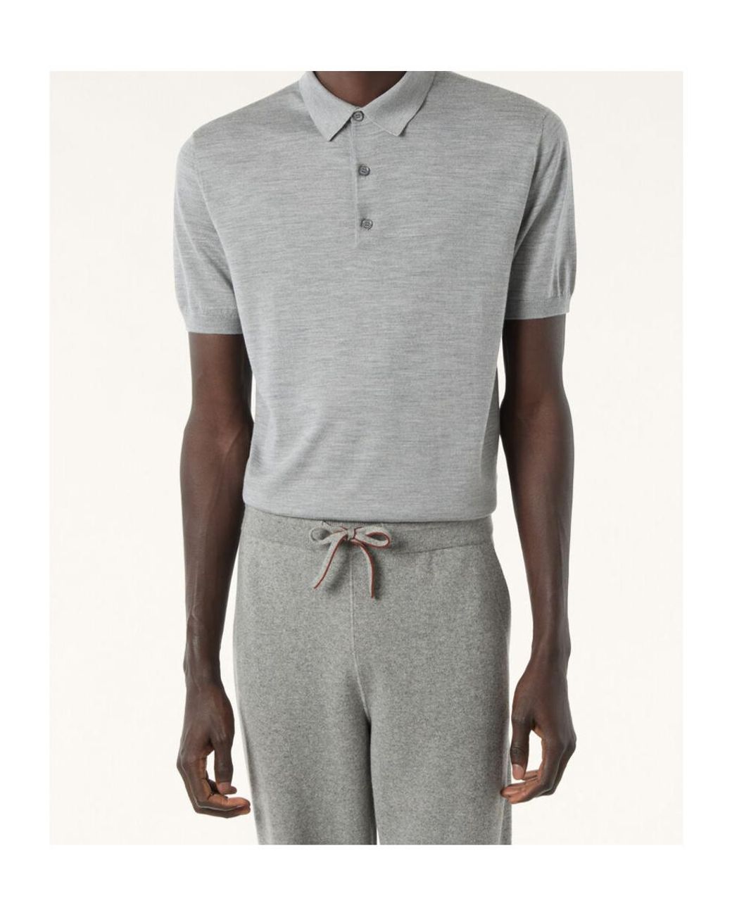 Loro Piana Gray Sottile Polo Shirt for men